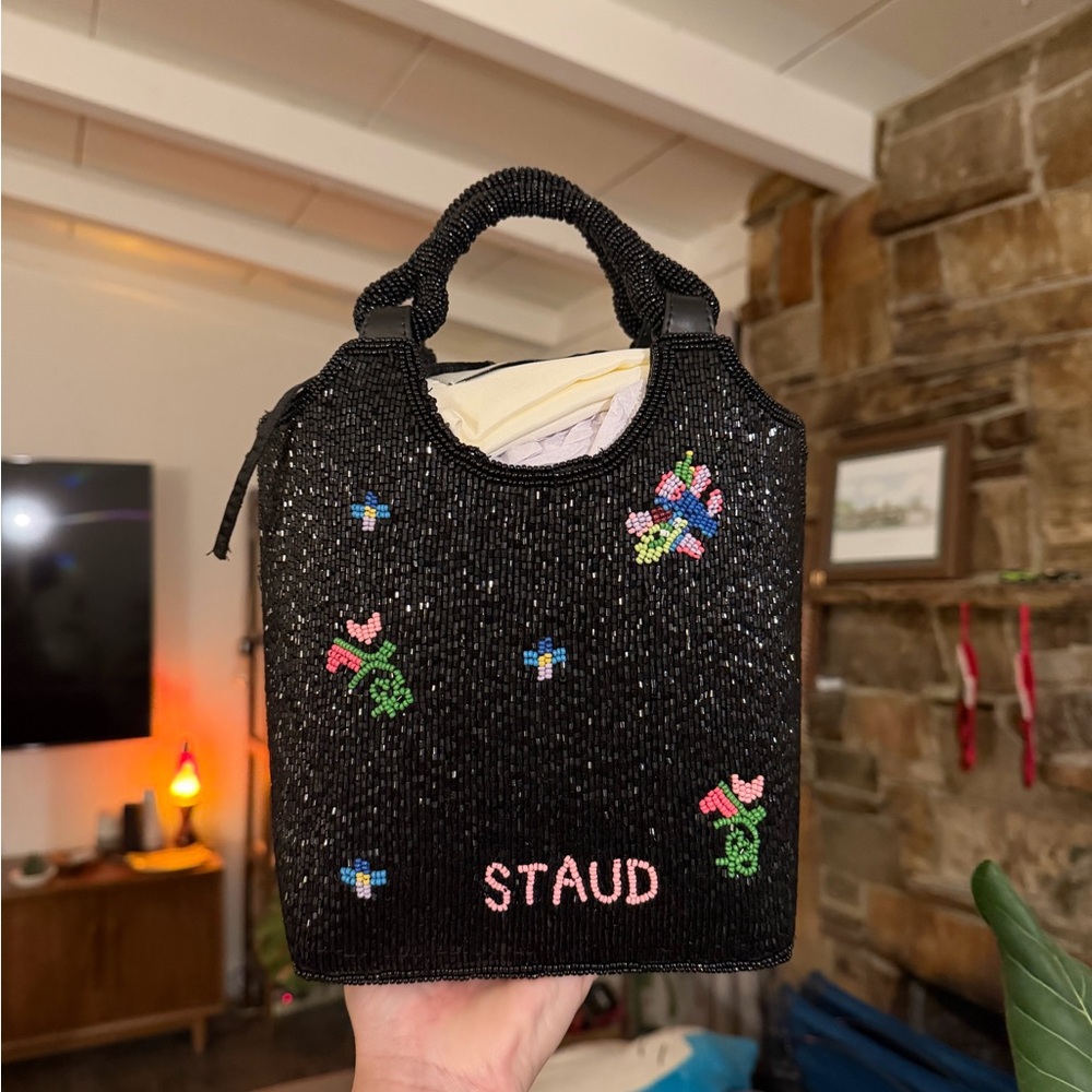 STAUD Beaded Cote Bag - First Bloom Night - Picture 2 of 3